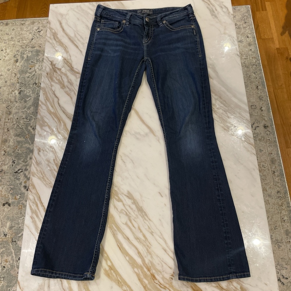 silver jeans co. aiko bootcut dark blue Women's Jeans